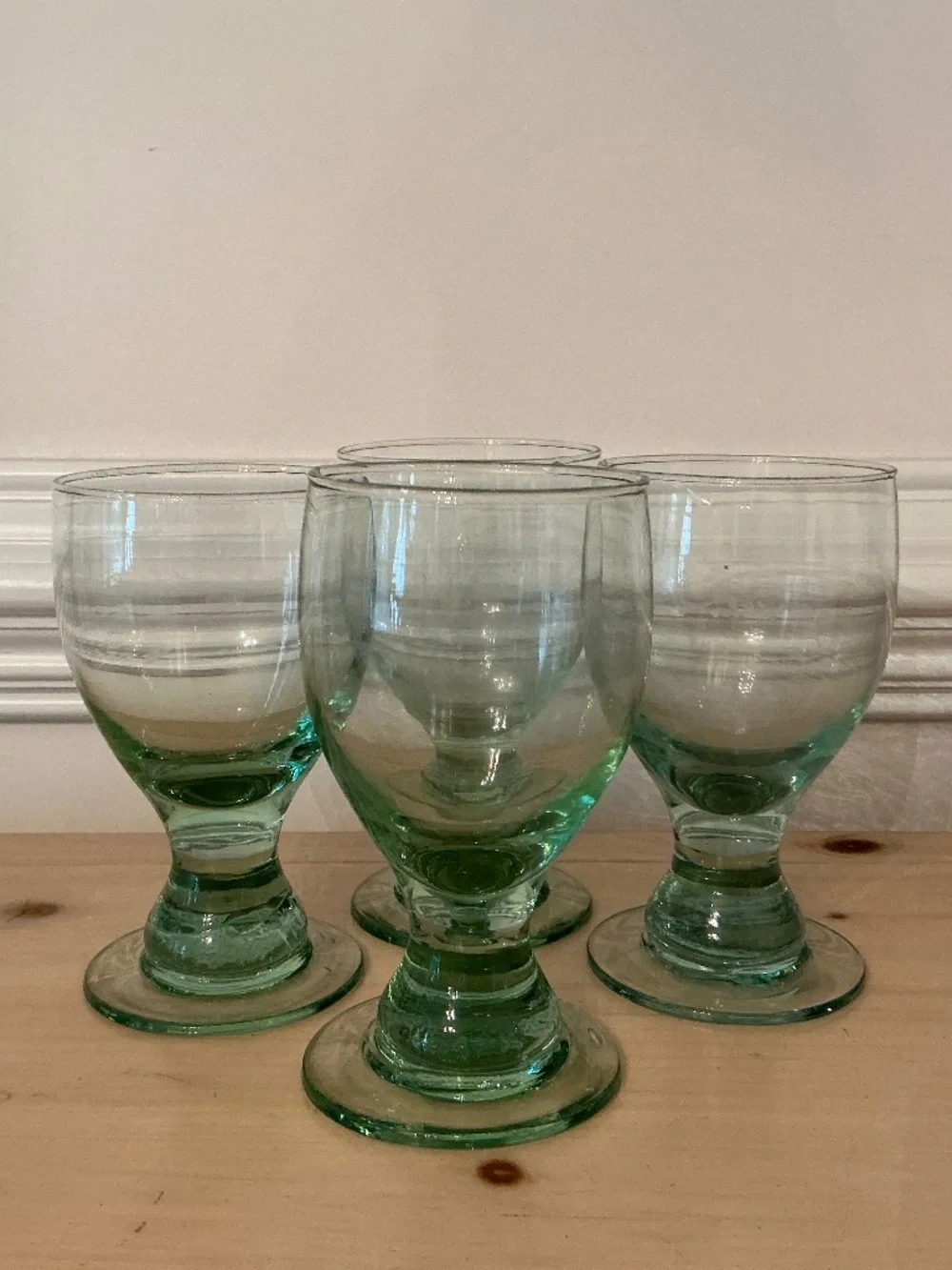 4 Crate&Barrel Barcelona Spanish Blown Goblet in Green